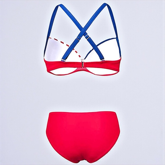 Stars & Stripes Sizzle: NWOT Patriotic Push-Up Bikini! 🇺🇸 Ladies Large ❤️🤍💙 - Picture 6 of 15